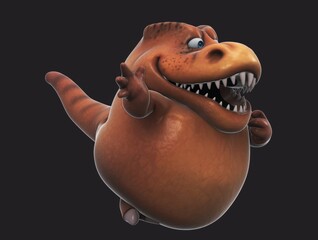 Fun 3D cartoon dino waving