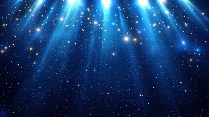 Obraz premium Blue stage lights, sparkle backdrop, event
