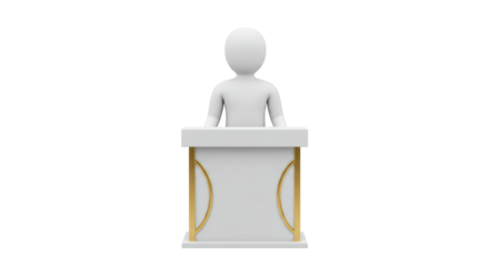 Isolated Podium with Figure Presenting