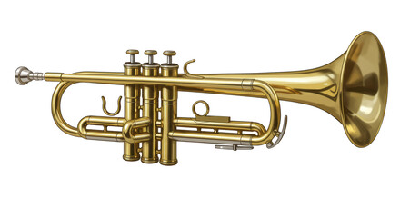 Obraz premium Isolated Golden Trumpet Musical Instrument