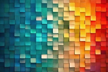 Soft shaded rainbow mosaic with color gradation
