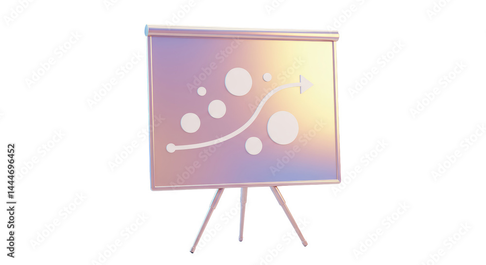 Poster isolated presentation board with arrow progress path