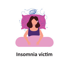Insomnia victim Vector illustration which can easily modify or edit which can easily modify or edit