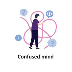 Confused mind Vector illustration which can easily modify or edit which can easily modify or edit