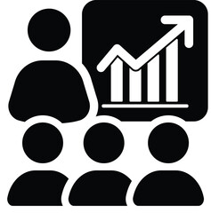Clean vector illustration of Office Training Session
 symbol silhouette in black.