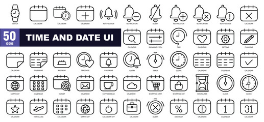 Time And Date UI Icon Set