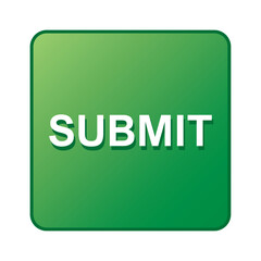 Submit green square button symbol icon isolated on a white background. Click and action button for web template, applications, development. Vector illustration EPS 10.