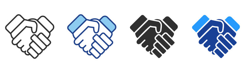 Handshake Icon Multiple Style Vector Collection 