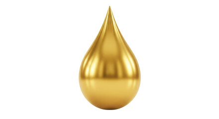 Isolated Shiny Golden Metallic Droplet
