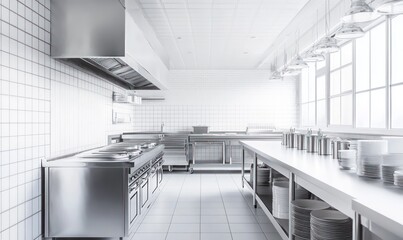 Commercial kitchen interior