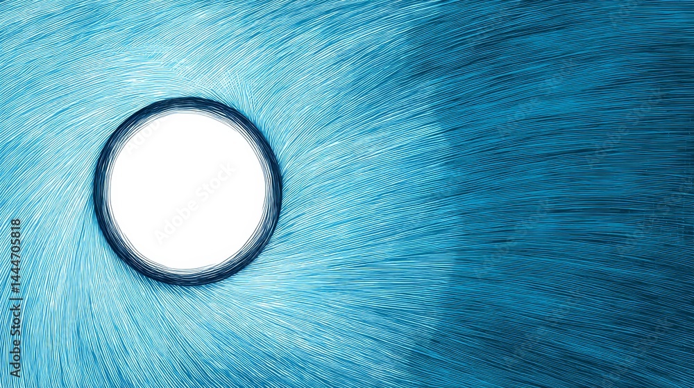 Poster abstract blue vortex with circular frame - swirling blue abstract background with a central white ci
