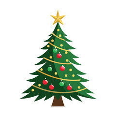 Fototapeta premium christmas tree on white background