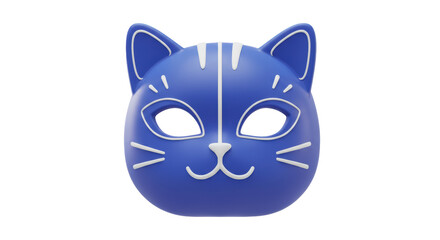 Isolated Blue Cat Mask for Costume Party