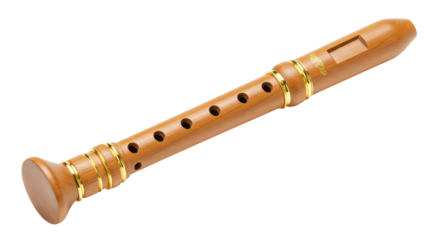 Isolated Brown Recorder Flute Musical Instrument
