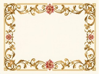 Elegant Art Nouveau funeral flyer with floral border and vintage frame for text placement