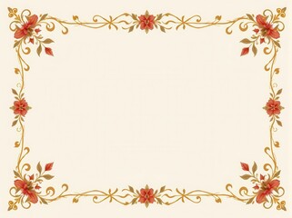 Elegant Art Nouveau funeral flyer with floral border and vintage frame for text placement