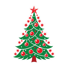 Fototapeta premium christmas tree on white background