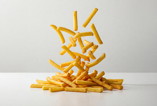 french fries on white background