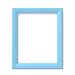A light blue rectangular picture frame with a white background casting a soft shadow on the surface