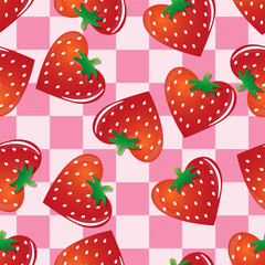 Seamless pattern featuring illustrated strawberries
