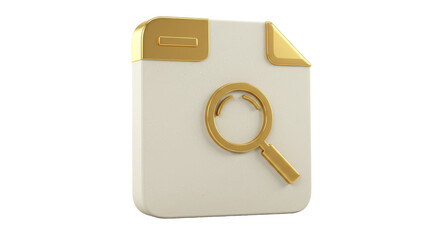 Isolated Document Icon with Magnifying Glass
