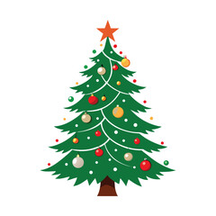Fototapeta premium christmas tree on white background