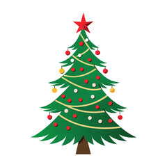 Obraz premium christmas tree on white background