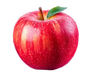 red apple with water drops - isolated on black