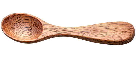 wooden spoon - small brown scoop - isolated on white background
