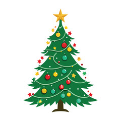 Fototapeta premium christmas tree on white background