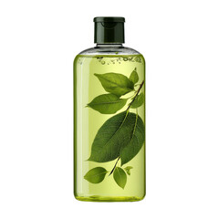 Natural shampoo bottle with leaves studio product