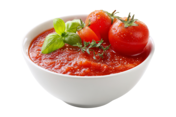 Close-up of bright tomato basil sauce