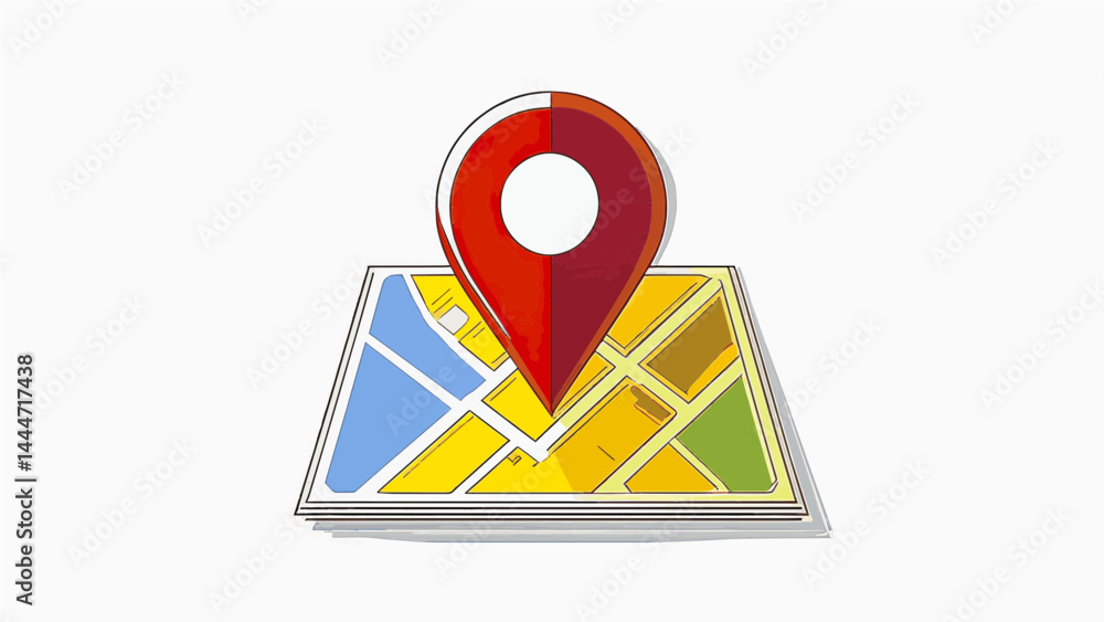 Poster map pointer with pin