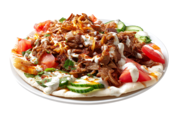 Close-up of delicious shawarma plate