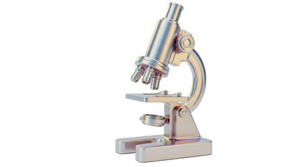 Isolated Silver Microscope for Scientific Research