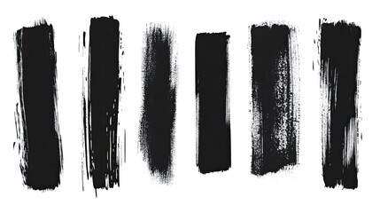 Abstract Black Ink Brush Strokes Design Elements. (3)
