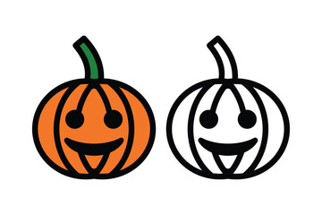 Pumpkin icon happy Halloween design