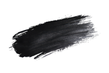 Black ink style watercolor brush stroke isolated cleanly on white background for creative or branding graphics