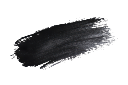 Black ink style watercolor brush stroke isolated cleanly on white background for creative or branding graphics