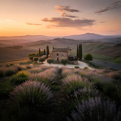 sunset in the mountains