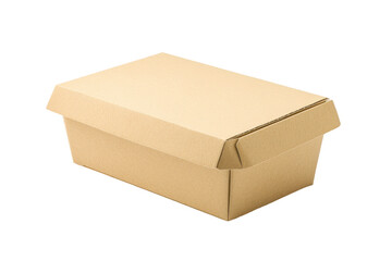 Blank closed craft box mockup in side view isolated on white perfect for packaging design