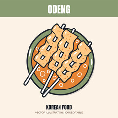 Odeng korean food vector illustration