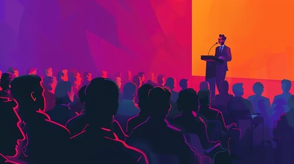 Attentive audience listens intently during a conference or seminar.