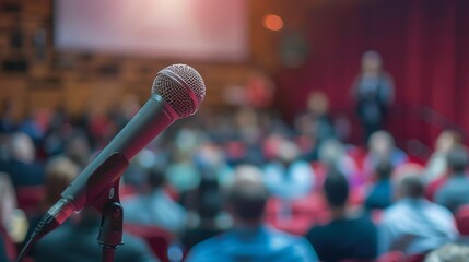 Attentive audience listens intently during a conference or seminar.