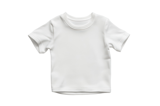 White t shirt mockup template isolated on white for branding product display or online clothing stores