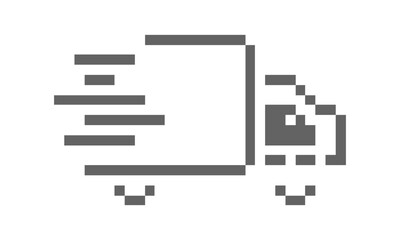delivery truck icon pixel art vector