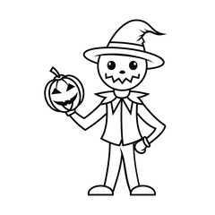 Halloween scarecrow silhouette art