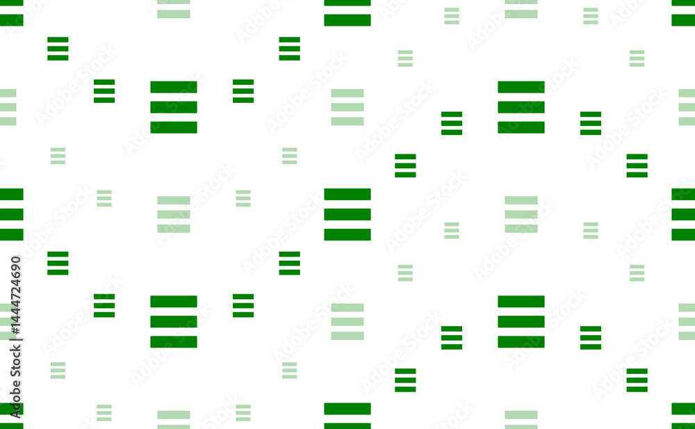 Poster seamless pattern of large and small green identity symbols. the elements are arranged in a wavy. ill