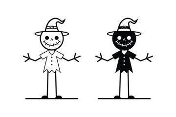 Halloween scarecrow silhouette art