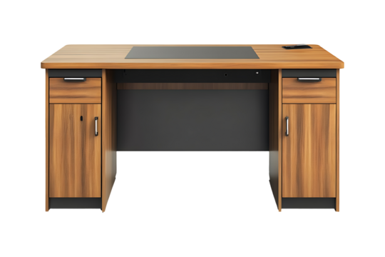 An office desk isolated on transparent background 


